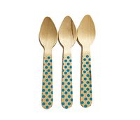 Perfect Stix Polka Dot Spoon 110 36-Blue Printed Wooden Spoons with Blue Polka Dot Pattern, 4.5" (Pack of 36)