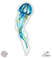 GT Graphics Watercolor Jellyfish - 12" Vinyl Sticker Waterproof Decal