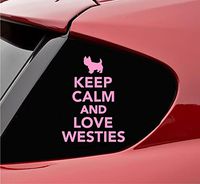Slap-Art Keep Calm and Love Westies Vinyl Decal Sticker (Soft Pink)