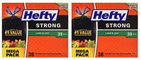 Hefty Strong Lawn & Leaf Large Garbage Bags - 39 Gallon, 38 Count (Тwo Рack)