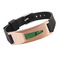 Silicone Stainless Steel Magnetic Sport Bracelet Power Balance (IP Rose Gold)