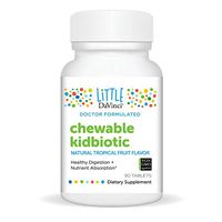 Little DaVinci - Chewable Kidbiotic, Non-Dairy Probiotics for Kids with Digestive Enzymes, Tropical Fruit Flavor, 90 Tablets