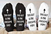 2 Packs This is Guy One Awesme Dad - Unisex Cotton Novelty Ankle Socks with Anti Slip Letters Christmas Birthday Present