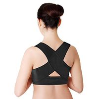 PU Health Unisex Personal Posture Corrector Supportive Back Wrap Pain Relief, Black, 16.0 Ounce