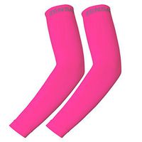 Zensah Compression Arm Sleeves - UPF 50+ Sun Protection, Thermal Regulating (Large/X-Large, Neon Pink)