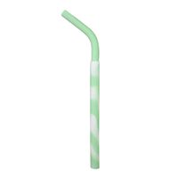 Silicone Drinking Straws Set Reusable Soft Safe Food-Grade Silicone Adults and Kids for Smoothies and Shakes Heat Resistant for Coffee and Tea (Light Green)