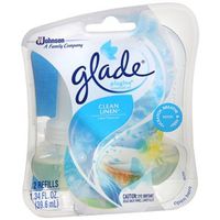 GLADE AIR FRESHNER CLEAN LINEN SCENTED OIL REFILLS PLUG IN 2 REFILLS PER PACK
