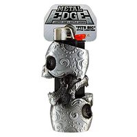 Metal Lighter Case for BIC Lighters, Lighter Protector and Bottle Opener - Double Skulls