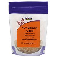 NOW Supplements, Empty Gelatin Capsules, #3, Bovine Sourced, Extra Small Size, Filled by Weight, 1,000 Gel Capsules