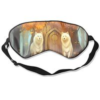 Wolf Forest White Wolves Tree Art Doors Print Eye Cover Sleeping Mask for Men Women