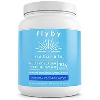Flyby Vanilla Collagen Peptides Powder (17.6oz - 45 Servings) – (Type I, II, III, V & X) Hydrolyzed Grass-Fed Keto Protein Supplement for Hair Growth, Skin, Nails, Joints – Organic, Non-GMO & Pure