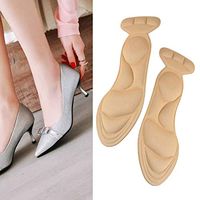 HuntGold 1 Pair Non-Slip Heel Cushion Inserts Sponge Shoe Pads Grips 2 in 1 Comfortable for Women -Round, Apricot