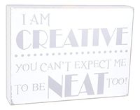 Adams & Co. 8" x 6" Humorous "I Am Creative" Wood Block Sign