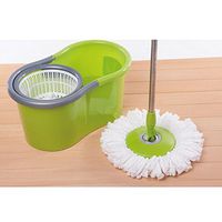 Rotary Mop Stainless Steel Telescopic Rod 2 Mop Head DELICATEWNN