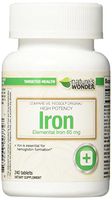 Nature's Wonder Iron Ferrous Sulfate 65mg Supplement, 240 Count