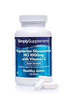 Vegetarian Glucosamine HCl 1000mg | 120 Tablets | with Added Vitamin C for Cartilage Production