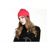 BALANSOHO Bluetooth Beanie Hat Wireless Musical Knit Cap Washable with Stereo Speakers & Mic Fit for Outdoor Sports, Awesome Christmas Tech Gifts for Women Men Teen Boys Girls (Red)
