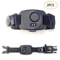 WYYHAA Paracord Bracelet Kit, Outdoor Survival Bracelet Camping Hiking Gear with Compass, Fire Starter LED Light,Two