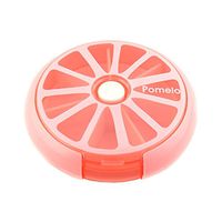 Portable Rotating 7 Day Weekly Pill Organizer Medicine Tablet Holder Storage Cute Fruit Style Pink Pomelo