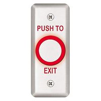 SDC 463NU Piezoelectric Stainless Steel Button, Vandal Resistant Aluminum Exit Switch, Narrow