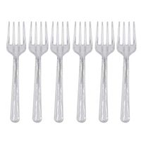 TraveT 95 pcs Extra Heavyweight Black Disposable Plastic Forks Disposable Cutlery Utensils,Transparent