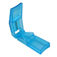 HEALIFTY Pill Cutter Medicine Crusher Portable Plactic Tablet Pill Dispenser Seal Medicine Box (Blue)