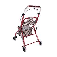 GYZ GY Elderly Assisted Walking Car with Shopping Basket Walking Armrest with Wheels with Backrest， Can Sit, Bearing 75-150kg Medical Supplies (Color : Plaid)