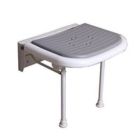 GJ-linyud Shower/Bath Stools Wall Mounted Folding Shower Seat Elderly/Disabled Anti-Slip Mats Shower Chair Adjustable Height Lightweight Bath Seat