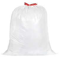 Trash Bags Kitchen Drawstring Garbage Bags White Plastic Bags Recycling Packing Bags Heavy Duty Bathroom Trash Can Liners Bulk Tall (13 Gallon: 18 Count)