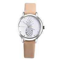 IEason,Ladys Womens Pineapple Faux Leather Analog Quartz Watch (Brown)