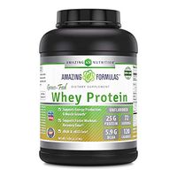 Amazing Formulas - Grass FED Whey Protein 5 Lbs Made with Natural Sweetener and Flavor - rBGH & RBST Free -Supports Energy Production & Muscle Growth (5 LB,Unflavored)