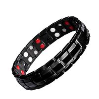 Artibetter Mens Titanium Magnetic Bracelets Healthy Bangle Pain Relief (Black)