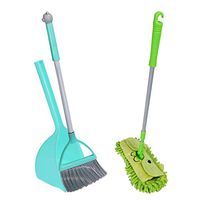 PBudi Kid's Housekeeping Cleaning Tools Set-3pcs, Small Mop Small Broom Small Dustpan