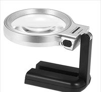 AYMMY Magnifying Glass Foldable lamp Handheld Reading and Calligraphy Antique Treasure Mail Electronic Magnifying Glass