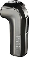 Personalized Visol Handle Triple Jet Flame Satin Gunmetal Cigar Lighter with Free Laser Engraving