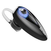SHABA Wearable Bluetooth Earbuds, Invisible in Ear Wireless Headset V4.1 Noise Cancellation Microphone and Earphone with Detachable Lanyard for iOS and Android Cell Phones (Black)