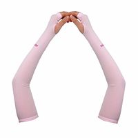 Compression Arm Sleeve for Men Women Youth - UV Sun Protection Sleeves Hand Cover Style with Thumb Holes - Cooling Aqua X Extreme Soft Skin Touch Feeling Fabric - for Running in Summer 1 Pair Pink-L