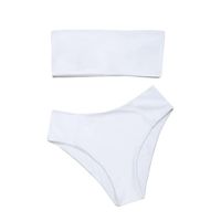BEAUTYVAN Swimwear Se Charming Bikini Set Set Strapless Swimsuit High Leg Bathing Suit Beachwear (XL, White)