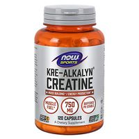 NOW Sports Nutrition, Kre-Alkalyn Creatine 750 mg, Mass Building*/Energy Production*, 120 Capsules