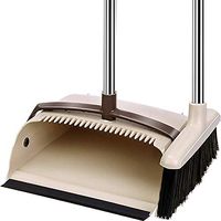 WEIFAN CAI - Broom and Dustpan Set Long Handled Dustpan Soft Bristles Plastic Lazy Combination Broom Vertical Storage Fully Toothed Comb