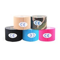Yuema 5 Roll Sports Kinesiology Tape Uncut Hypoallergenic Breathable Muscle for Muscles Joints Pain Relief and Injury Recovery 1.96"x16.4 Foot