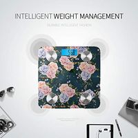 LYAOE Bluetooth Body Fat Scale Floral Vintage Pattern Roses Bouquets Purple Smart Wireless Scale with LCD Display Measuring Body Weight Bmi and Health Digital Scale