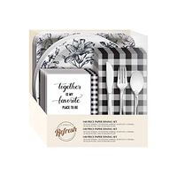 Cypress Home Modern Farmhouse Paper Dining Set, 85 Pieces - 10 x 3 x 11 Inches