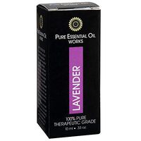 Pure Essential Oil Works Lavender Oil, 100% Pure, Natural, Paraben-Free and Therapeutic Grade with Euro-Style Dropper, .33 Ounces