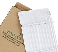 Modo 8 Reusable Glass Straws for Milkshakes, Frozen Drinks, Smoothies, Water Environmentally Friendly