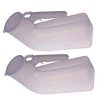 Portable Male Urinal, Buytra 2 Pack Plastic 1000ML Men Urinal Pee Bottle with Lid for Hospital, Travel, Camping, Car Road Trip