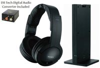 Sony MDRRF985RK RF Wireless Stereo Headphones + DB Tech Digital to Analog Audio Converter For TVs with a Digital Optical Output