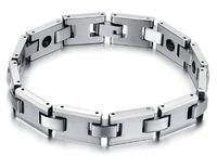SunnyHouse Jewelry Men's Tungsten Bracelet with Hematite in a Nice Gift Box, Anti-Fatigue, Pain Relief