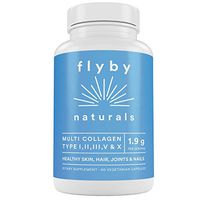 Flyby Multi Collagen Peptides Pills (90 Capsules) – (Type I, II, III, V & X) Hydrolyzed Grass-Fed Keto Protein Vitamin Supplement Supports Hair, Skin, Nails Joints – Grass-Fed, Pure, Non-GMO