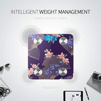 LYAOE Bluetooth Body Fat Scale Japanese Style Folding Fan Pattern Smart Wireless Scale with LCD Display Measuring Body Weight Bmi and Health Digital Scale